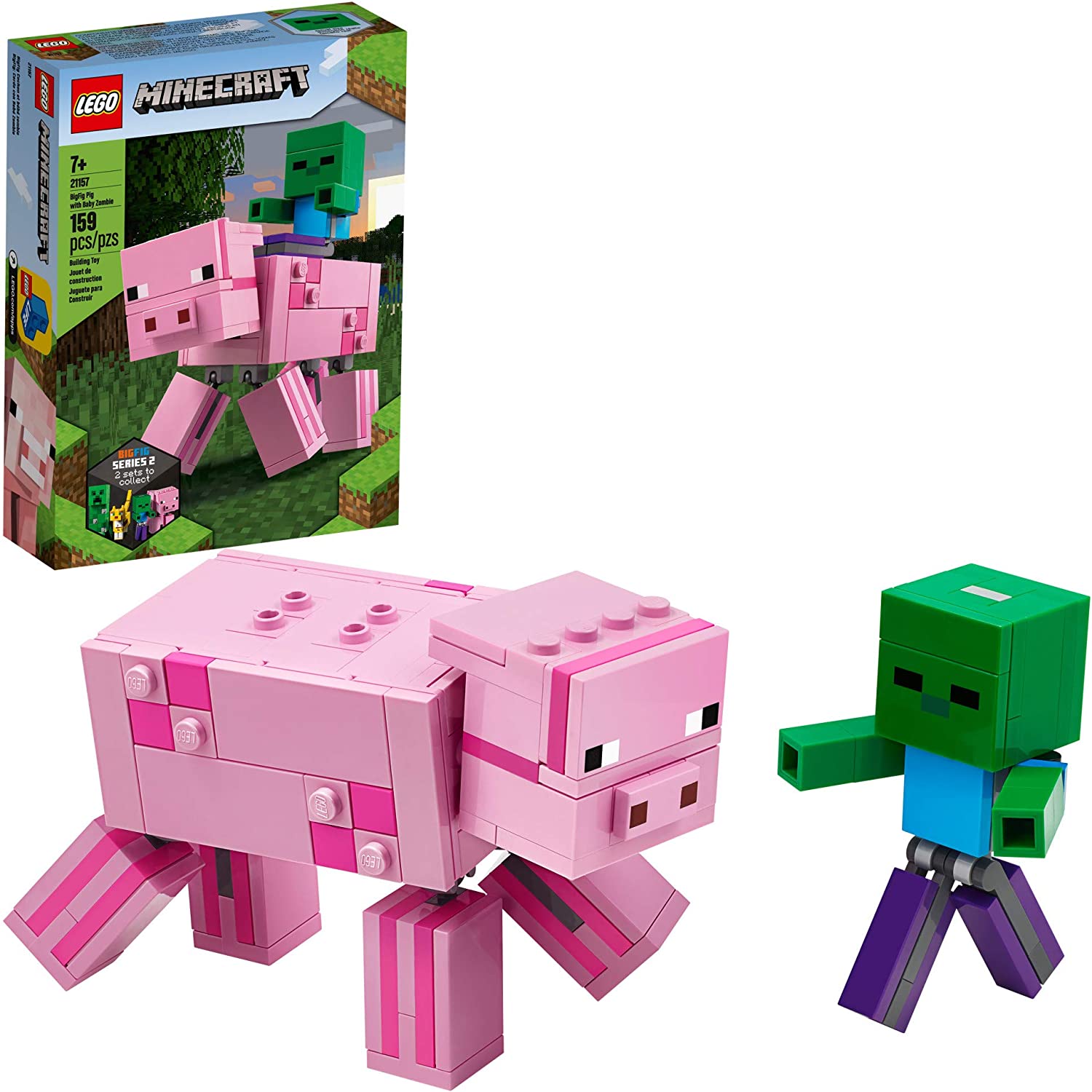 Lego Minecraft Pig Bigfig And Baby Zombie Character Set