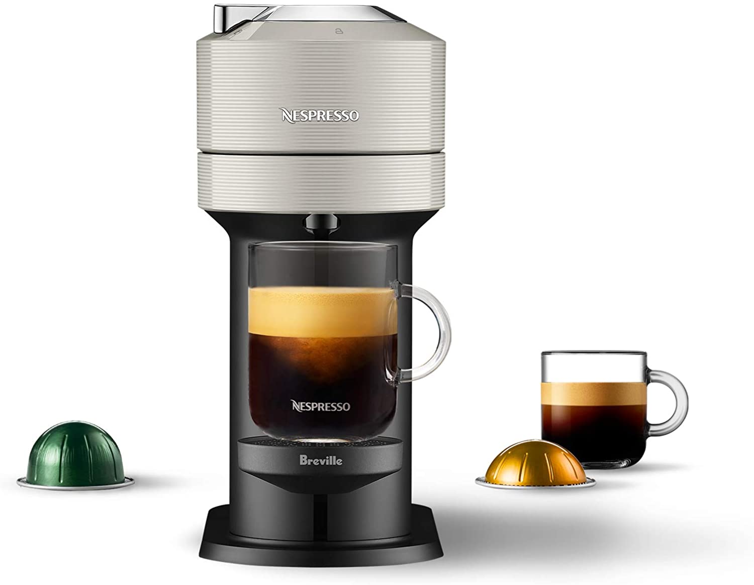 Breville/De’Longhi Nespresso Vertuo Next Coffee & Espresso Machine + 30Count Nespresso Capsules