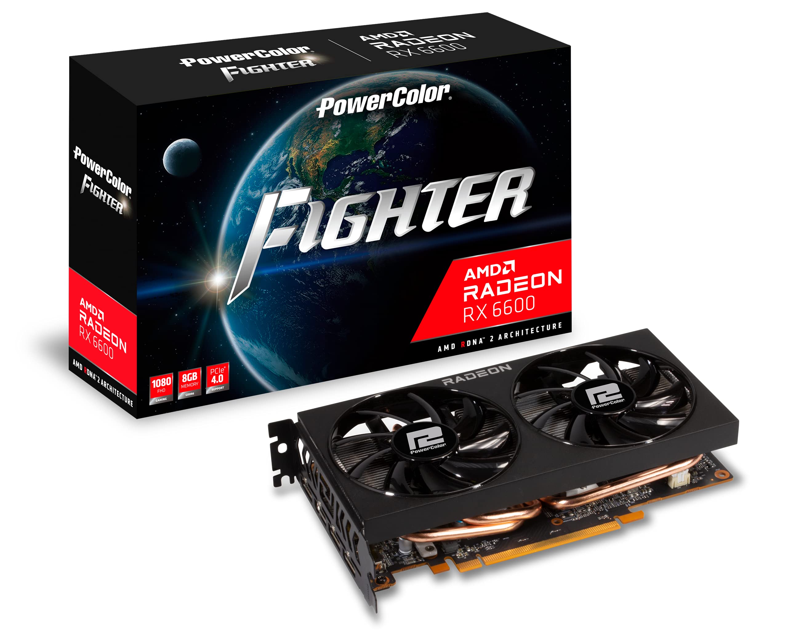 PowerColor Fighter AMD Radeon RX 6600 Graphics Card with 8GB GDDR6 Memory $200