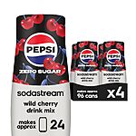 SodaStream Pepsi Wild Cherry Zero Sugar Drink Mix (440ml, Pack of 4) with S&amp;S $16.52