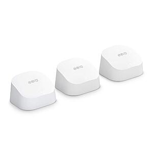 Amazon eero 6 mesh wifi system - Up to 500 Mbps and 4,500 sq. ft., 3-pack (1 router + 2 extenders)