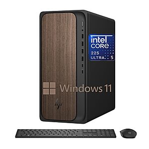 699.99:HP 2025 OmniDesk M03 Premium Business Desktop Computer Intel Core Ultra 5 225(Up to 4.9GHz),16GB DDR5 RAM,256GB PCIe SSD,+ 1TB HDD,2-Monitor Support 4K,Windows 11