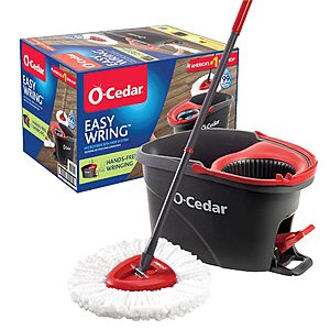 $29.99: O-Cedar EasyWring Microfiber Spin Mop, Bucket Floor Cleaning System, Red, Gray, Standard