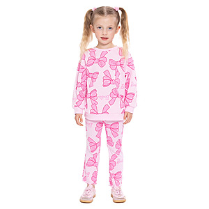$2.99: Barbie Toddler Girls Bow Printed Crewneck Sweatshirt and Flare Leggings Set, 2-Piece, Size 12M