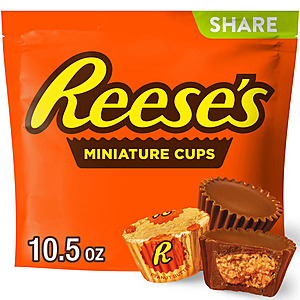 $4.97: Reese's Miniatures Milk Chocolate Peanut Butter Cups Candy, Share Pack 10.5 oz