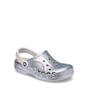 $24.99: Crocs Adult Unisex Baya Clog, Silver Glitter, Men 4-9/Women 6-11