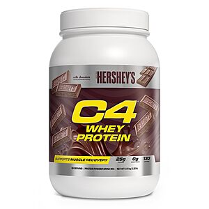 2.22-lb 28-Servings Cellucor C4 Whey Protein Powder (Hershey's Chocolate) .35 w/ S&S