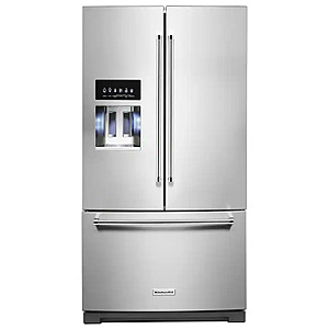 $1799.99: KitchenAid - 26.8 Cu. Ft. Standard-Depth French Door Refrigerator with Exterior Ice and Water Dispenser - Stainless Steel