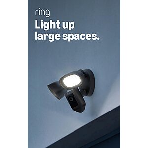 Ring Floodlight Cam Wired Pro, Retinal 2K Video, Color Night Vision, Two-Way Talk with Audio+, Black