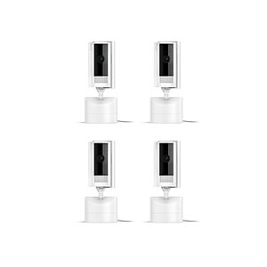 $120.02: Ring Pan-Tilt Indoor Cam (newest model), HD video, Two-Way Talk, 4-pack, White