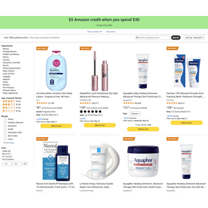 $5 Amazon credit when you spend $30 Promotion (Health & Beauty, Baby, Grocery, & More)