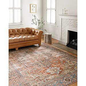 $159.65: Loloi Loren Collection LQ-15 Terracotta/Sky 8'-4" x 11'-6" Area Rug