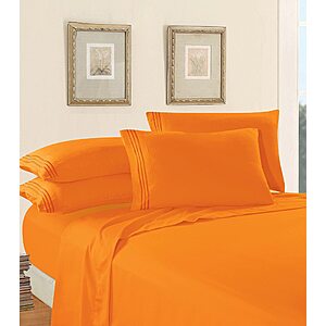 $15.44: Elegant Comfort Luxury 1500 Premium Hotel Quality Microfiber 4-Piece Sheet Set - California King, Elite Orange