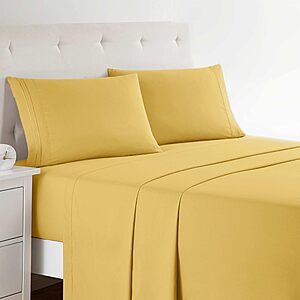 $13.82: Clara Clark Full XL Bed Sheet Set, Full XL Yellow