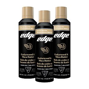 [S&S, AC] $8.24: Edge Shave Gel for Men, Cedarwood & Shea Butter, 7oz (3 Pack)