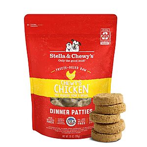 $35.99: Stella & Chewy's Freeze-Dried Raw Dinner Patties - Chicken Recipe, 25 oz