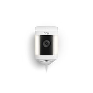 $109.99: Ring Spotlight Cam Plus Outdoor/Indoor 1080p Plug-In Surveillance Camera, White