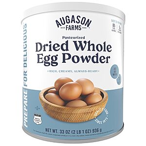 $46.99: Pasteurized Dried Whole Egg Powder Can Emergency Food Supply, 85 Servings, 10 Year Shelf Life