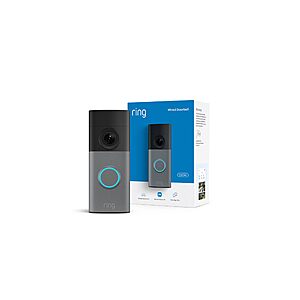 Ring Wired Doorbell (newest model), Wide-Angle 2K, Speckled Gray