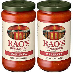 2-Pk 15.5-Oz Rao's Homemade Marinara Sauce $8.20 w/ S&S
