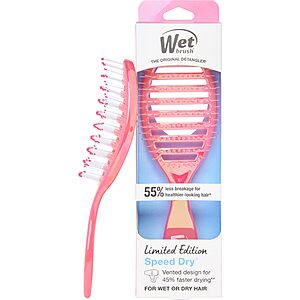 $8.94: Wet Brush Speed Dry Hair Brush, Blow Dry Safe Bristles & Vented Design, Limited Edition Prismatic Glow Pink