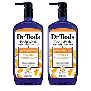 [S&S] $11.38: Dr Teal's Body Wash with Pure Epsom Salt with Vitamin C & Citrus Essential Oils, 24oz (Pack of 2)
