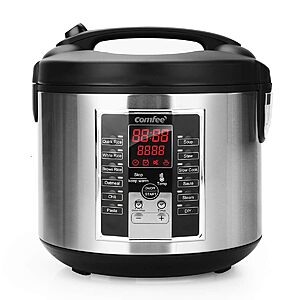 $39.99: COMFEE' Rice Cooker Slow Cooker All in One Multi Cooker, 5.2Qt, Black Silver (MB-M25)