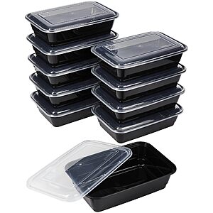 $7.99: GoodCook Meal Prep Containers, 10-Pack, BPA-Free, Black