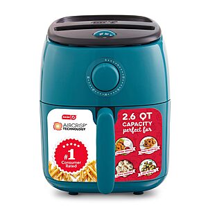 Dash Tasti-Crisp Air Fryer, AirCrisp Technology, 2.6 Qt, Teal