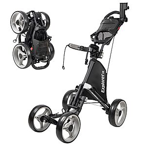 $121.50: Caddytek Golf Explorer V8 Superlite Deluxe Push Cart Dark Gray