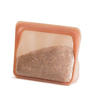 $12.90: Stasher Silicone Reusable Storage Bag, Stand-Up Mini Bag, 56 oz Coral