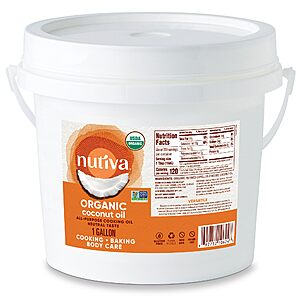 [S&S] $32.56: Nutiva Organic Steam Refined Oil, Coconut (128 Fl Oz)