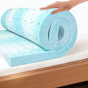 $32.39: EGO Topper 2 Inch Queen Memory Foam Mattress Topper, Cooling Gel Foam, 60" x 80", Medium