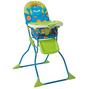 $39.20: Cosco Kids Simple Fold Folding High Chair, Monster Syd (from 6 Months to 50 lbs)