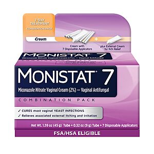 [S&S] $11.96: Monistat 7-Day Yeast Infection Treatment for Women, Miconazole Cream (45g Tube) Combo Pack