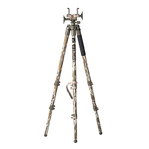 $103.33: BOG DeathGrip Mossy Oak Bottomland Camo Tripod with Durable Aluminum Frame, Bubble Level, Adjustable Legs