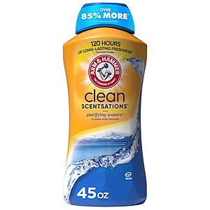 45-Oz Arm & Hammer Clean Scentsations In-Wash Scent Booster (Purifying Waters) $5.65 w/ S&S