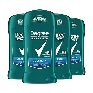 [S&S, AC] $8.56: Degree Men Ultra Fresh Antiperspirant Stick, Cool Rush (4 Pack, 2.7 oz) @Amazon
