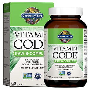 [S&S, AC] $13.43: Garden of Life Vitamin Code Raw B-Complex, 120 Vegan Capsules