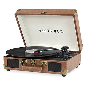 $39.99: Victrola Bluetooth Stereo Turntable, Brown