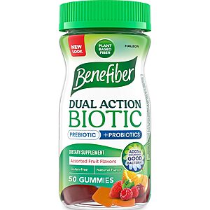 [S&S, AC] $8.87: Benefiber Prebiotic Fiber Supplement Gummies, Assorted Fruit Flavor, 50 Ct