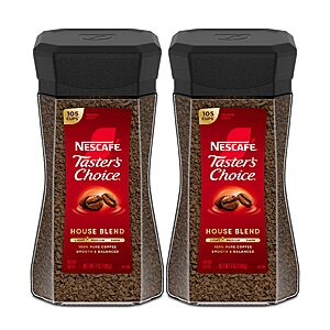 [S&S] $18.04: NESCAFÉ Taster's Choice Instant Coffee, Light Medium Roast, House Blend, 2 Jars (7 Oz Each)
