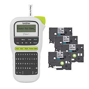 $42.74: Brother P-Touch PTH110BP Portable Label Maker, White, Small