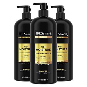 [S&S, AC] $10.68: TRESemmé Rich Moisture Hydrating Shampoo, 3 Count, 28 Fl Oz