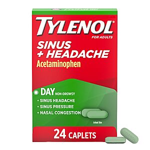 [S&S] $5.23: Tylenol Sinus + Headache Daytime Caplets, 24 Ct $5.22
