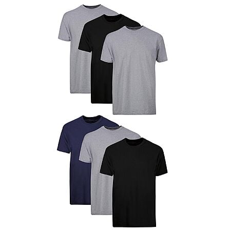 $17.99: Hanes Men's Undershirt Packs, White/Black/Asstd Multipacks, Black/Grey/Blue Assorted - 6 Pack, Various Sizes