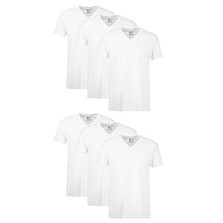 $14.99: Hanes Men's Undershirts T-Shirt Pack, V-Neck Cotton Tees for Men, White Multi-Pack, White - 6 Pack, SM-XL