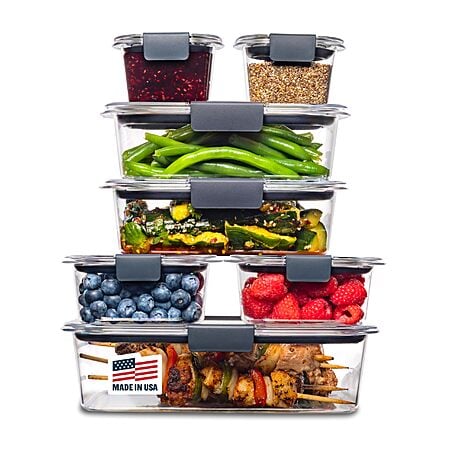 $27.99: Rubbermaid Brilliance Food Storage Containers, 14 Piece Plastic Containers with Lids, BPA-Free, Clear