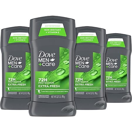 [S&S, AC] $12.71: Dove Men+Care Antiperspirant Deodorant Stick Extra Fresh (4 Count, 2.7 oz)