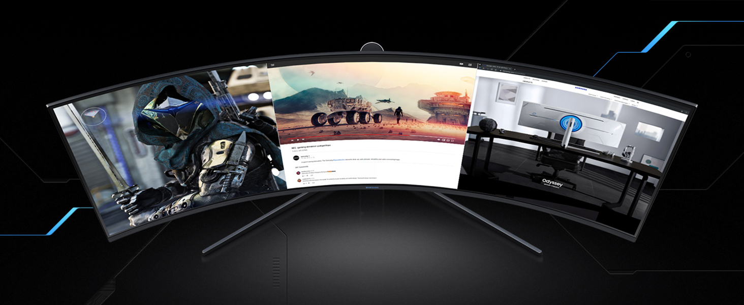 SAMSUNG 49-inch Odyssey G9 Gaming Monitor | QHD, 240hz, 1000R Curved, QLED, NVIDIA G-SYNC & FreeSync | LC49G95TSSNXZA Model $979.99